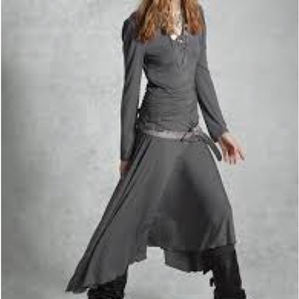 Italian Contemporary Stylish Tencel Gray Long Dress